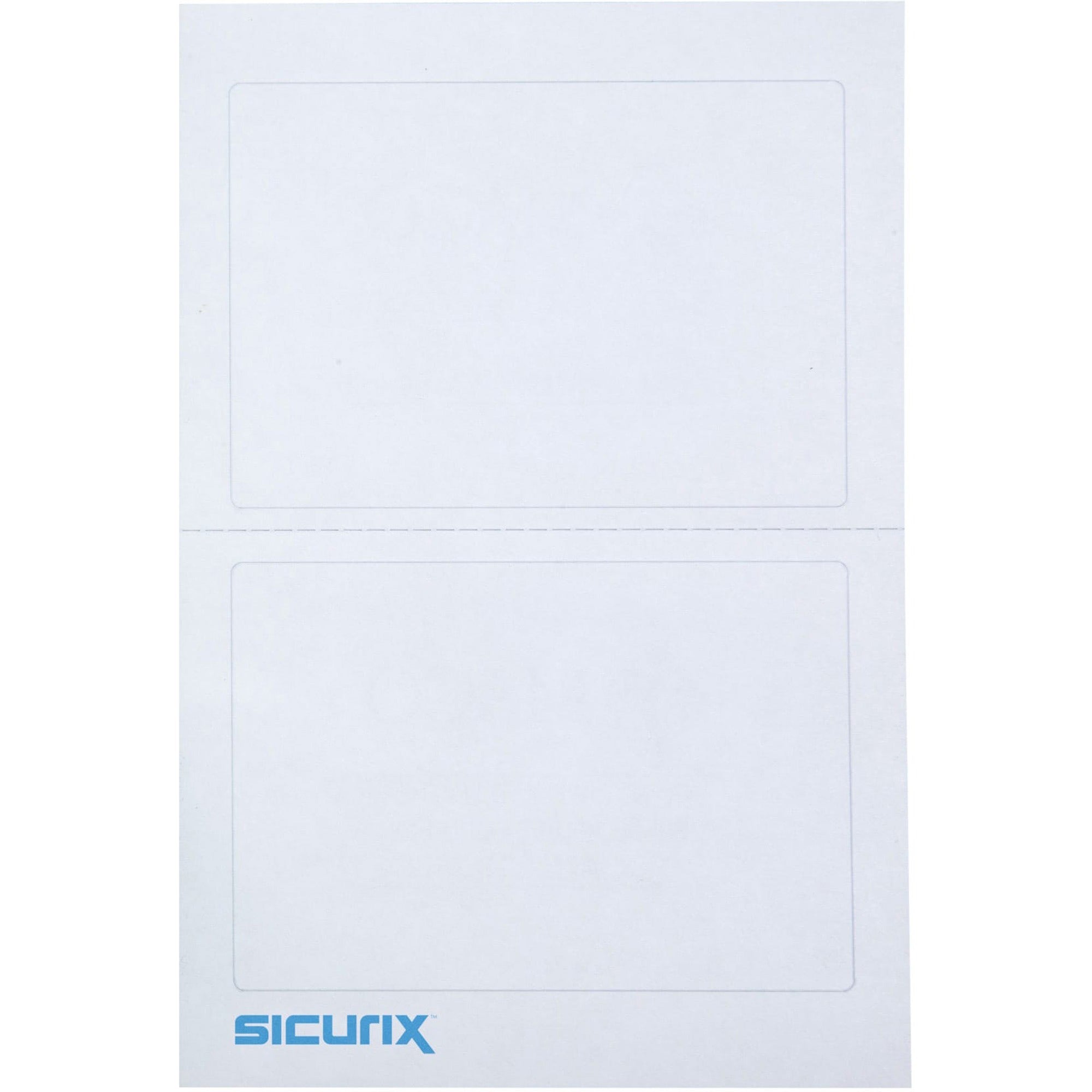 SICURIX Self-adhesive Visitor Badge - 3 1/2" Width x 2 1/4" Length - Removable Adhesive - Rectangle - Plain White - 100 / Box - Self-adhesive, Easy Peel - 