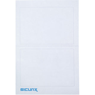 SICURIX Self-adhesive Visitor Badge - 3 1/2" Width x 2 1/4" Length - Removable Adhesive - Rectangle - Plain White - 100 / Box - Self-adhesive, Easy Peel - 