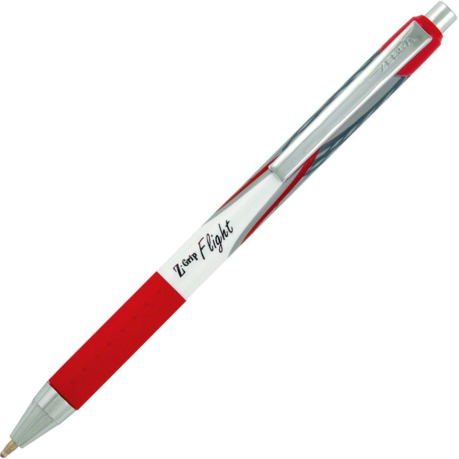 Zebra Pen Z-Grip Flight Retractable Pens - Bold Pen Point - 1.2 mm Pen Point Size - Retractable - Red - 1 Dozen - 