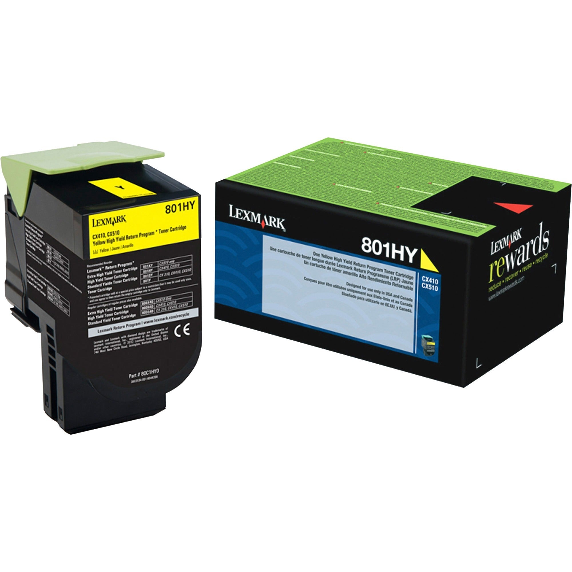80C1HY0 Return Program High-Yield Toner, 3,000 Page-Yield, Yellow