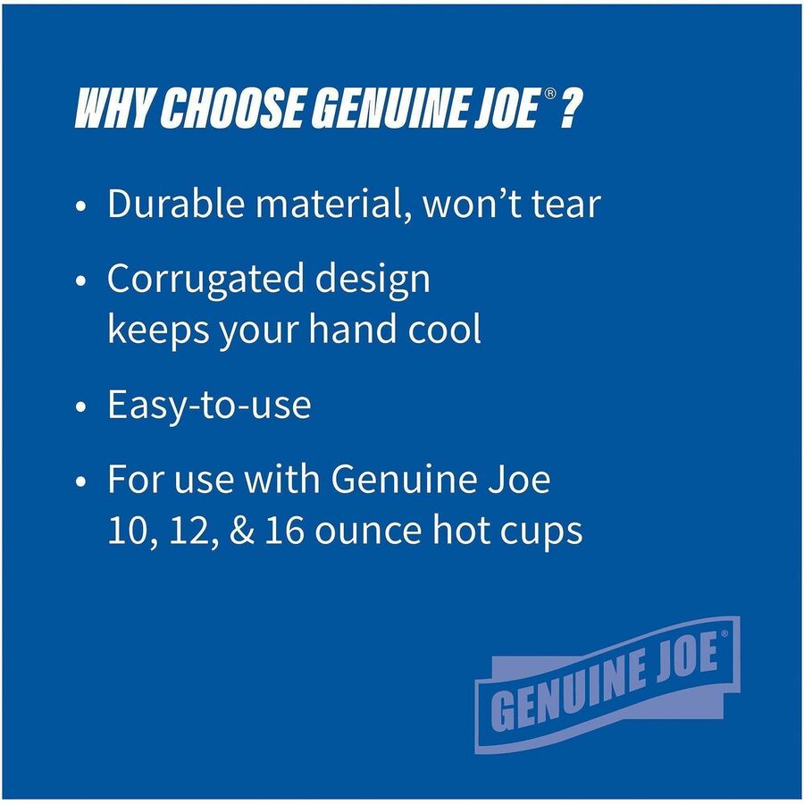 Genuine Joe Protective Corrugated Cup Sleeves - 20 / Carton - Brown