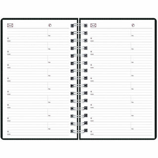 DuraFlex Daily Planner, 8 x 5, Black Cover, 12-Month (Jan to Dec): 2024