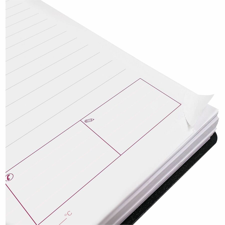 DuraFlex Daily Planner, 8 x 5, Black Cover, 12-Month (Jan to Dec): 2024