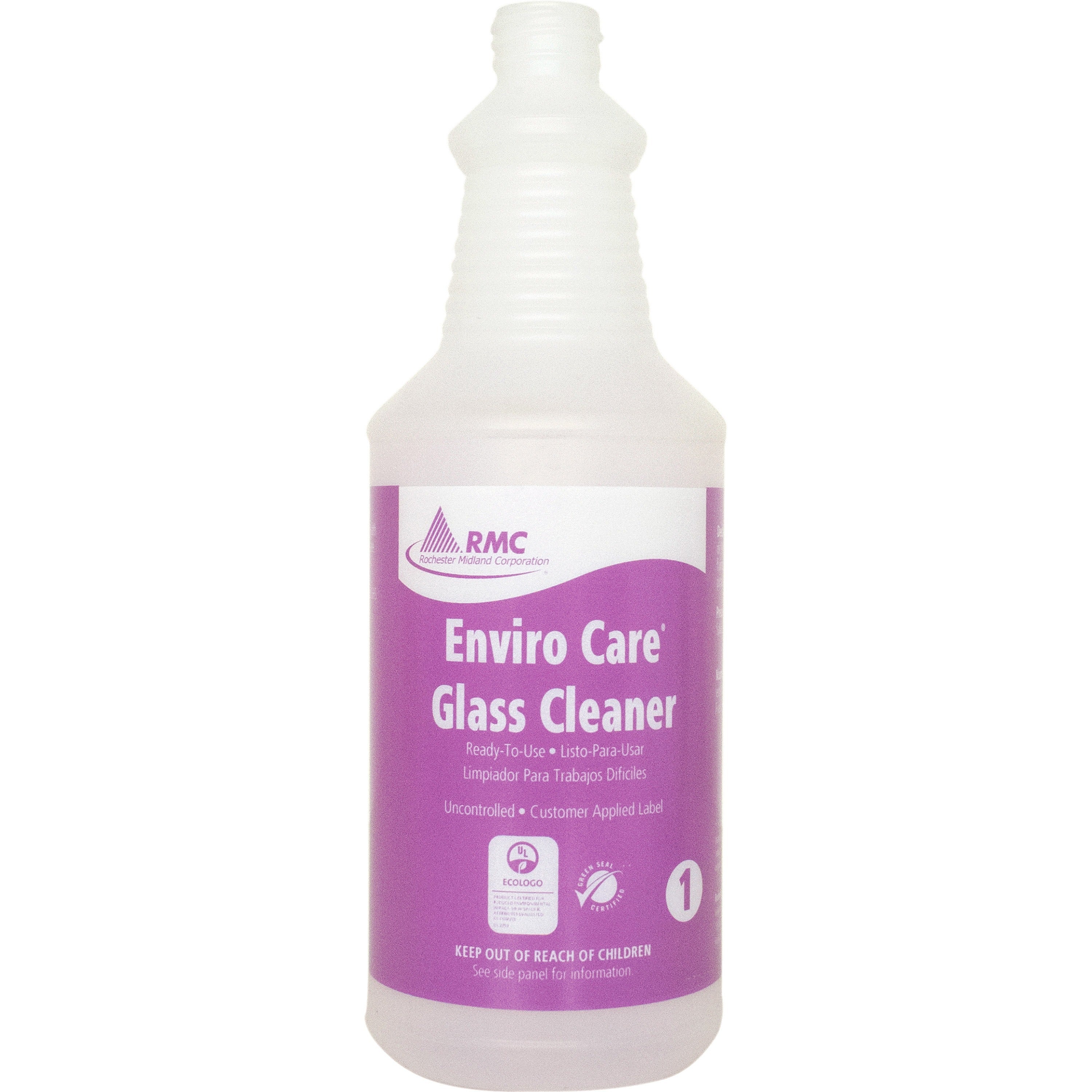 RMC Glass Cleaner Spray Bottle - 1 Each - Frosted Clear - Plastic - 