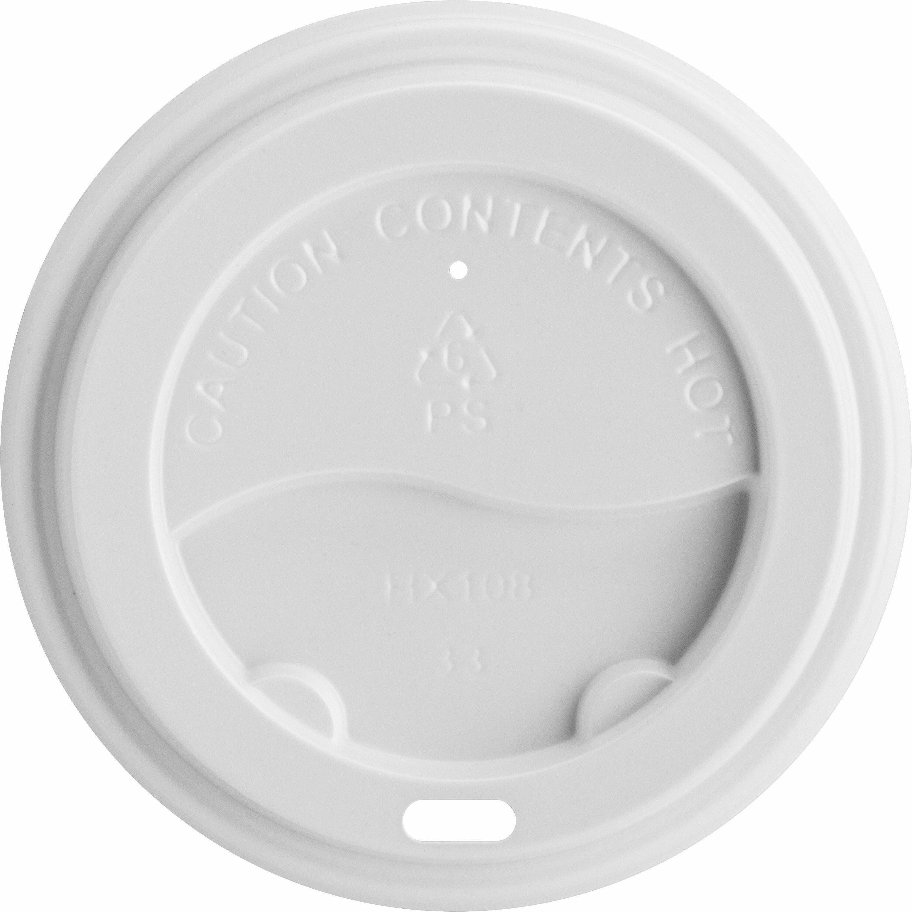 Genuine Joe Hot Cup Protective Lids - Polystyrene - 20 / Carton - 50 Per Pack - White - 1