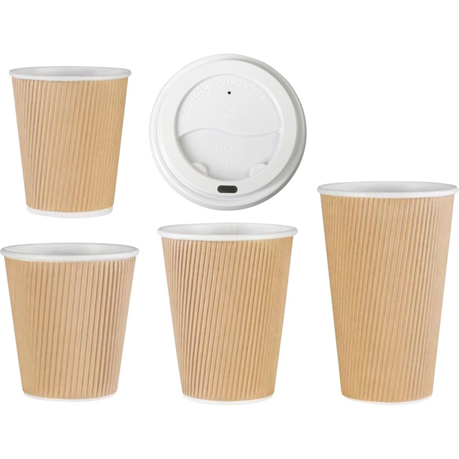 Genuine Joe Hot Cup Protective Lids - Polystyrene - 20 / Carton - 50 Per Pack - White - 2