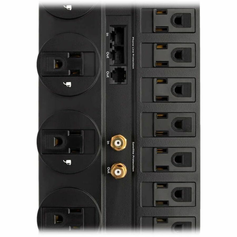 Protect It! Surge Protector, 12 AC Outlets, 8 ft Cord, 2,880 J, Black