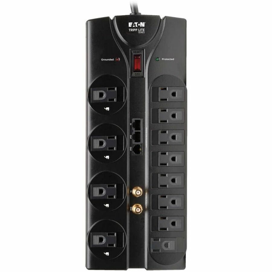 Protect It! Surge Protector, 12 AC Outlets, 8 ft Cord, 2,880 J, Black