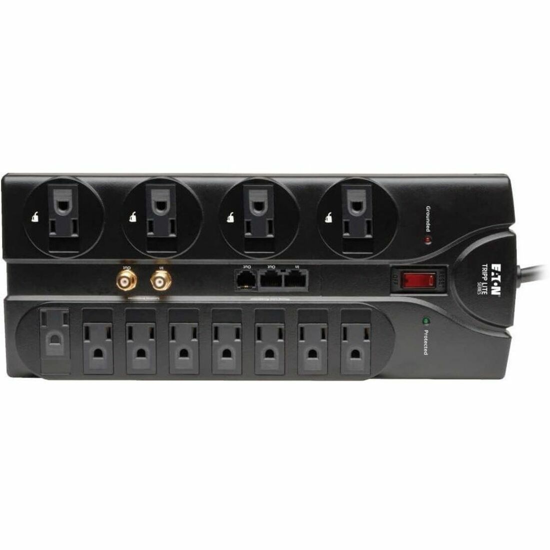 Protect It! Surge Protector, 12 AC Outlets, 8 ft Cord, 2,880 J, Black