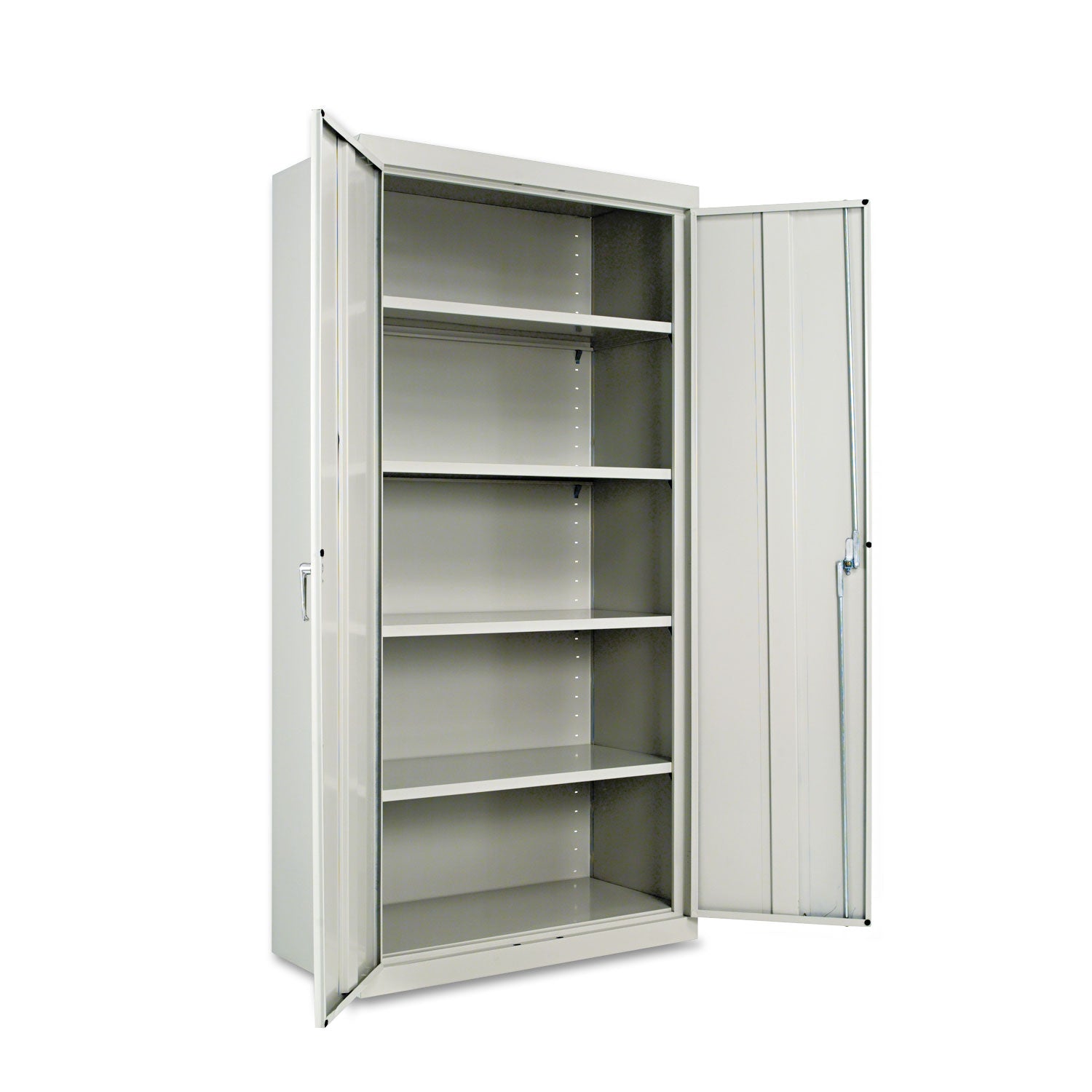 Assembled 72" High Heavy-Duty Welded Storage Cabinet, Four Adjustable Shelves, 36w x 18d, Light Gray - 