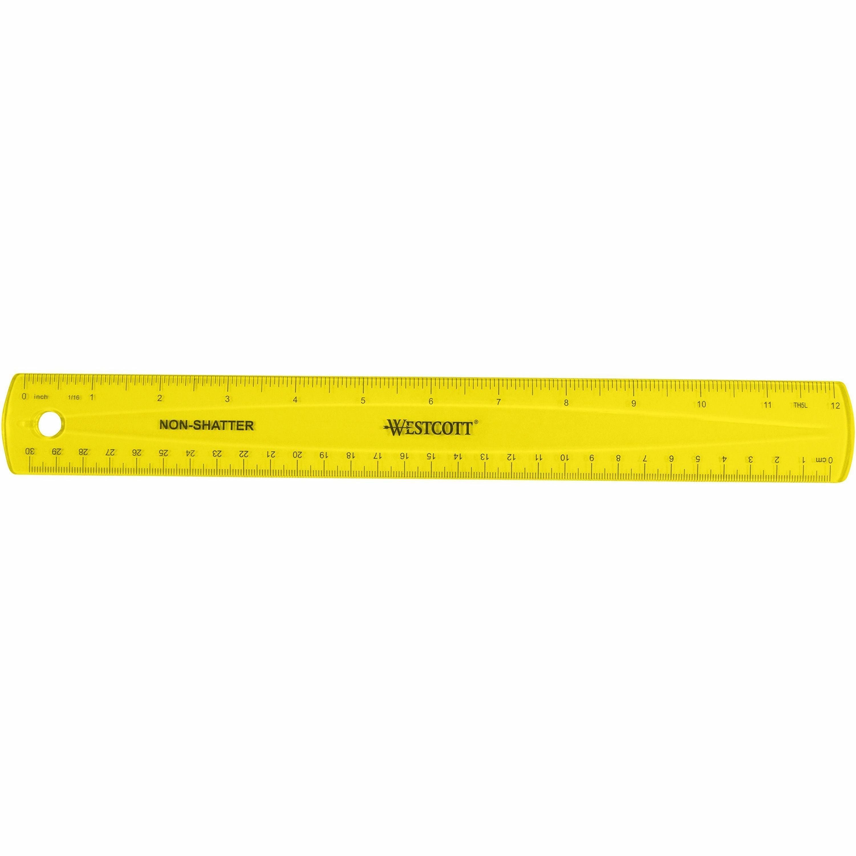 westcott-shatterproof-ruler-12-length-1-16-graduations-metric-measuring-system-1-each-translucent-assorted_acm14381 - 5