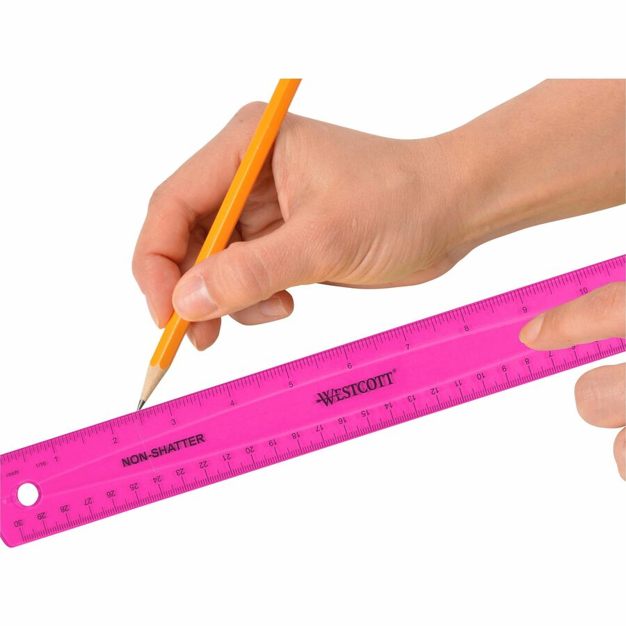 westcott-shatterproof-ruler-12-length-1-16-graduations-metric-measuring-system-1-each-translucent-assorted_acm14381 - 6