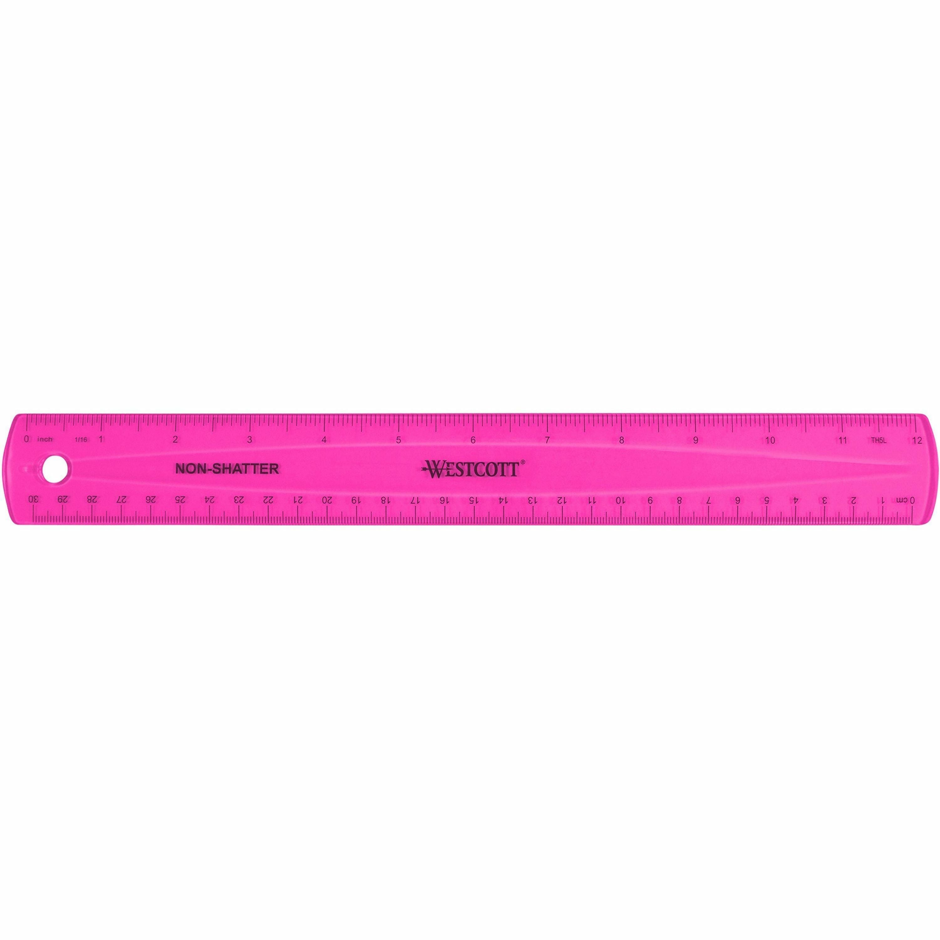 westcott-shatterproof-ruler-12-length-1-16-graduations-metric-measuring-system-1-each-translucent-assorted_acm14381 - 4