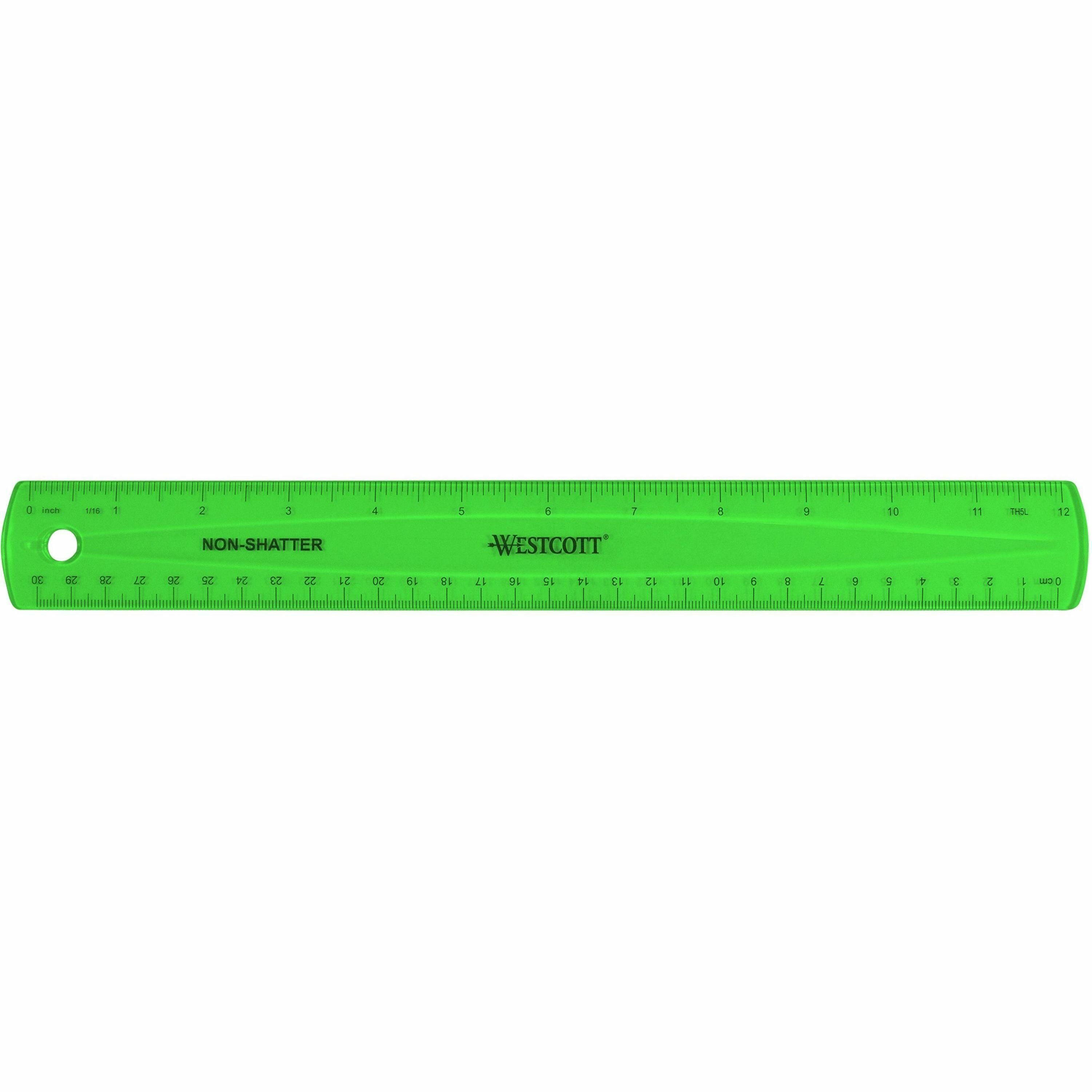 westcott-shatterproof-ruler-12-length-1-16-graduations-metric-measuring-system-1-each-translucent-assorted_acm14381 - 3