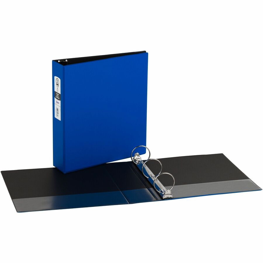 Avery Economy Binder - 2" Binder Capacity - Letter - 8 1/2" x 11" Sheet Size - 375 Sheet Capacity - 3 x Round Ring Fastener(s) - 2 Pocket(s) - Polypropylene - Pacific Blue - Recycled - Pocket, Lightweight - 12 / Carton