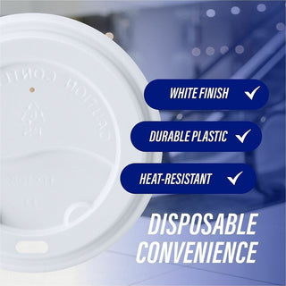 Genuine Joe Hot Cup Protective Lids - Polystyrene - 50 / Pack - White