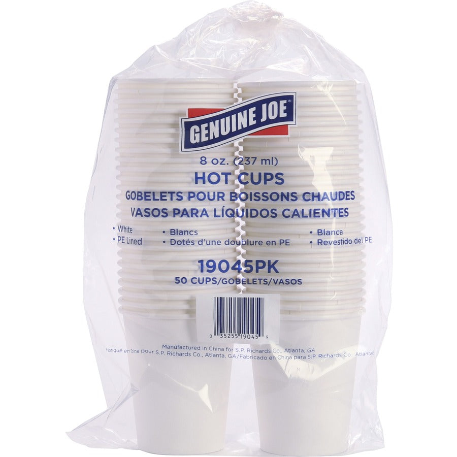 genuine-joe-8-oz-disposable-hot-cups-50-pack-white-polyurethane-beverage-hot-drink_gjo19045 - 5