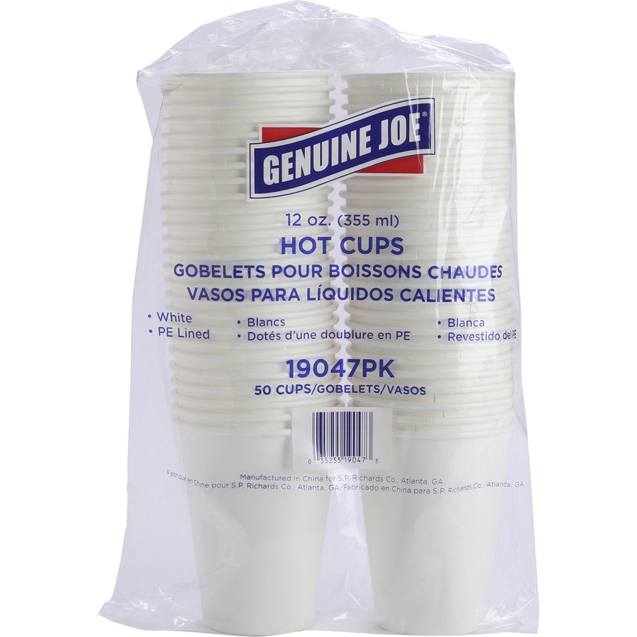 genuine-joe-12-oz-disposable-hot-cups-50-pack-white-polyurethane-beverage-hot-drink_gjo19047 - 5