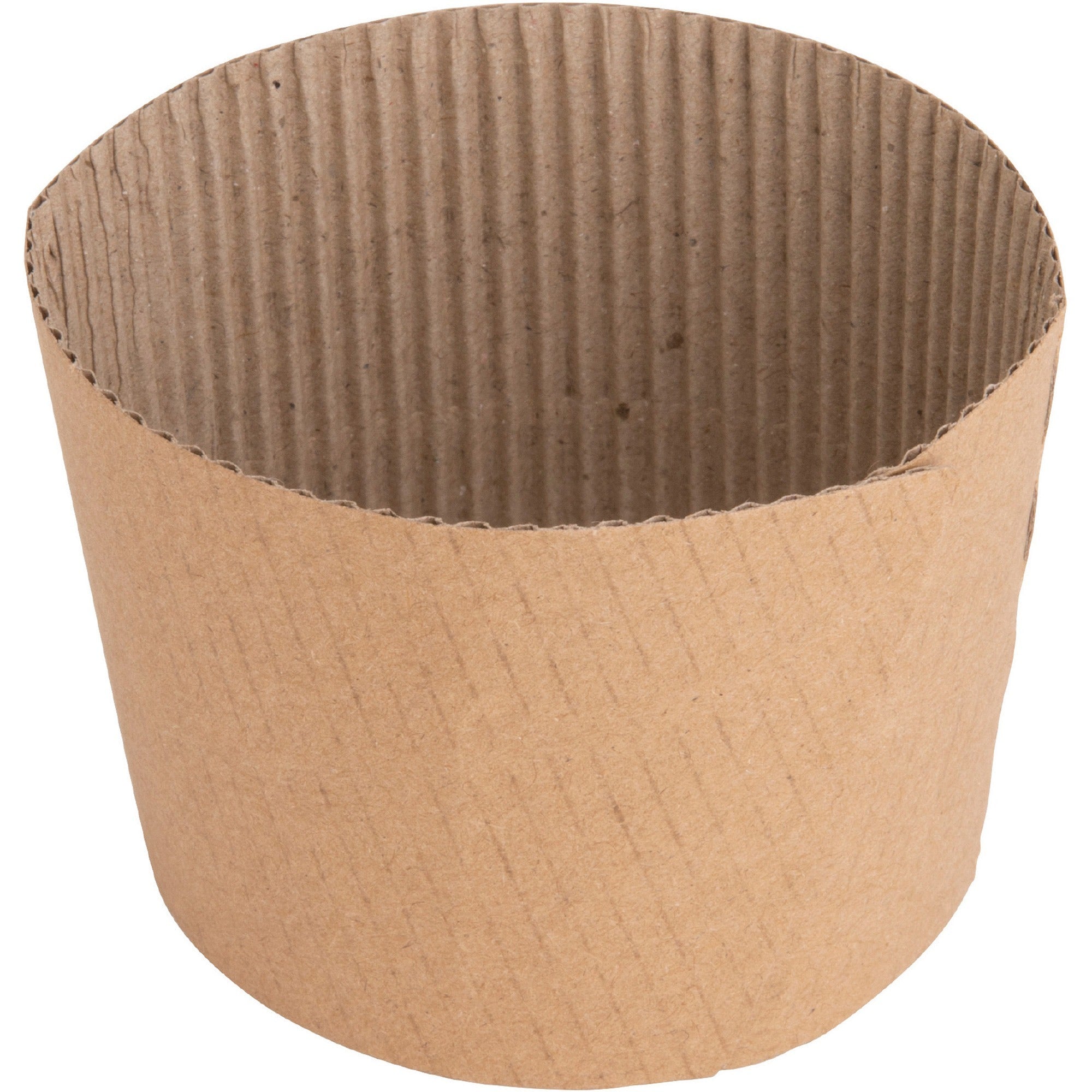 Genuine Joe Protective Corrugated Cup Sleeves - 50 / Pack - Brown - 1