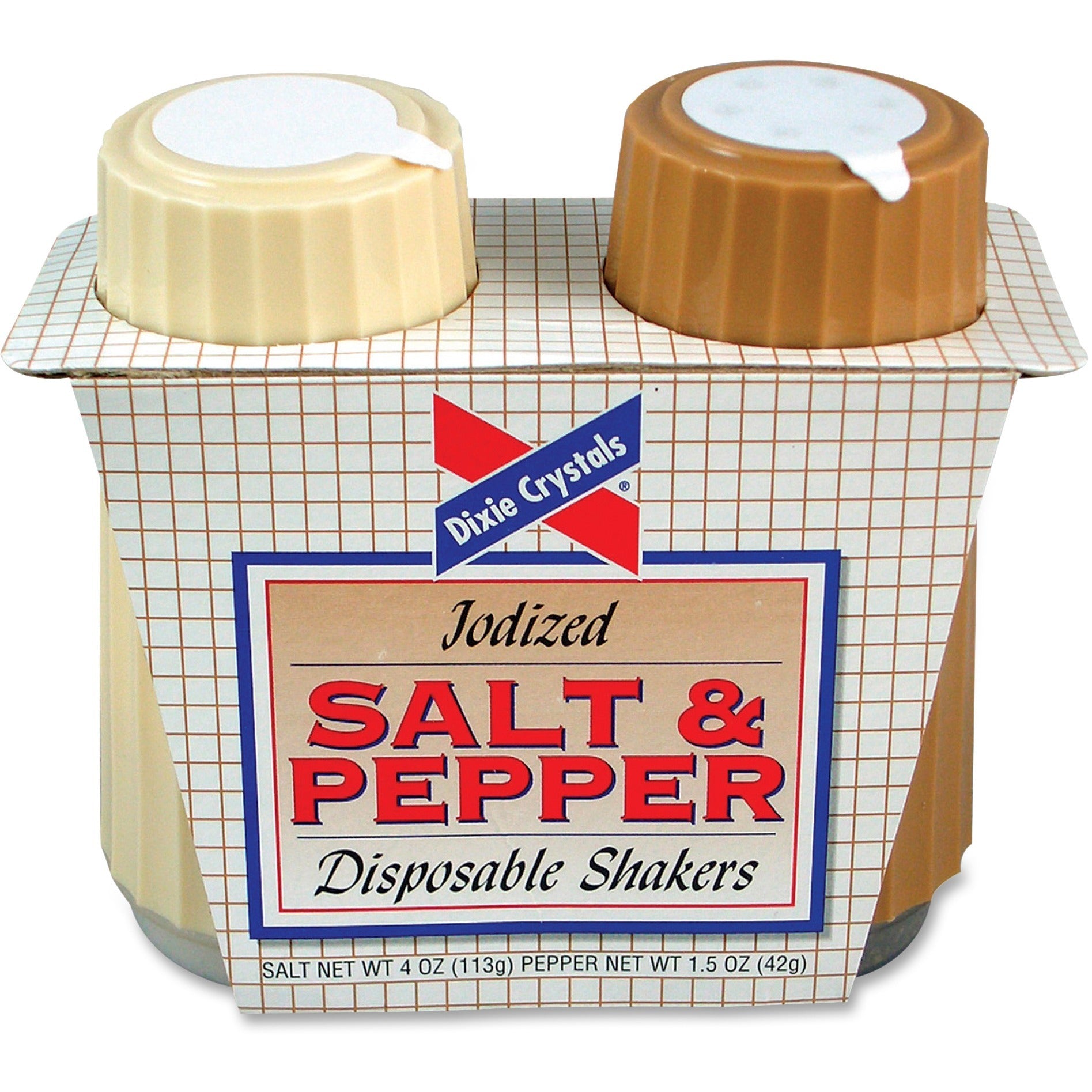 Dixie Crystals Salt & Pepper Shakers Set - Salt, Pepper - 2/Pack - 