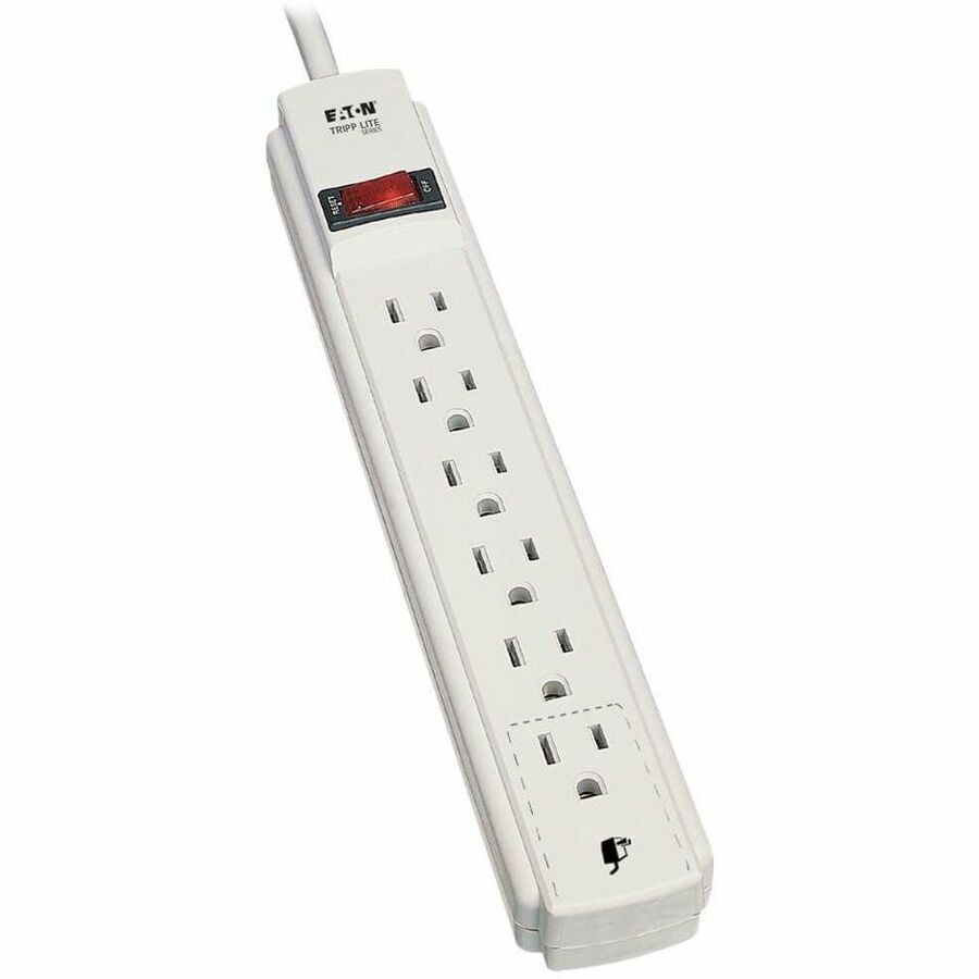 Tripp Lite by Eaton Power It! 6-Outlet Power Strip 15 ft. (4.57 m) Cord - NEMA 5-15P - 6 x NEMA 5-15R - 15 ft Cord - 15 A Current - 120 V AC Voltage - 1875 W - Wall Mountable - White