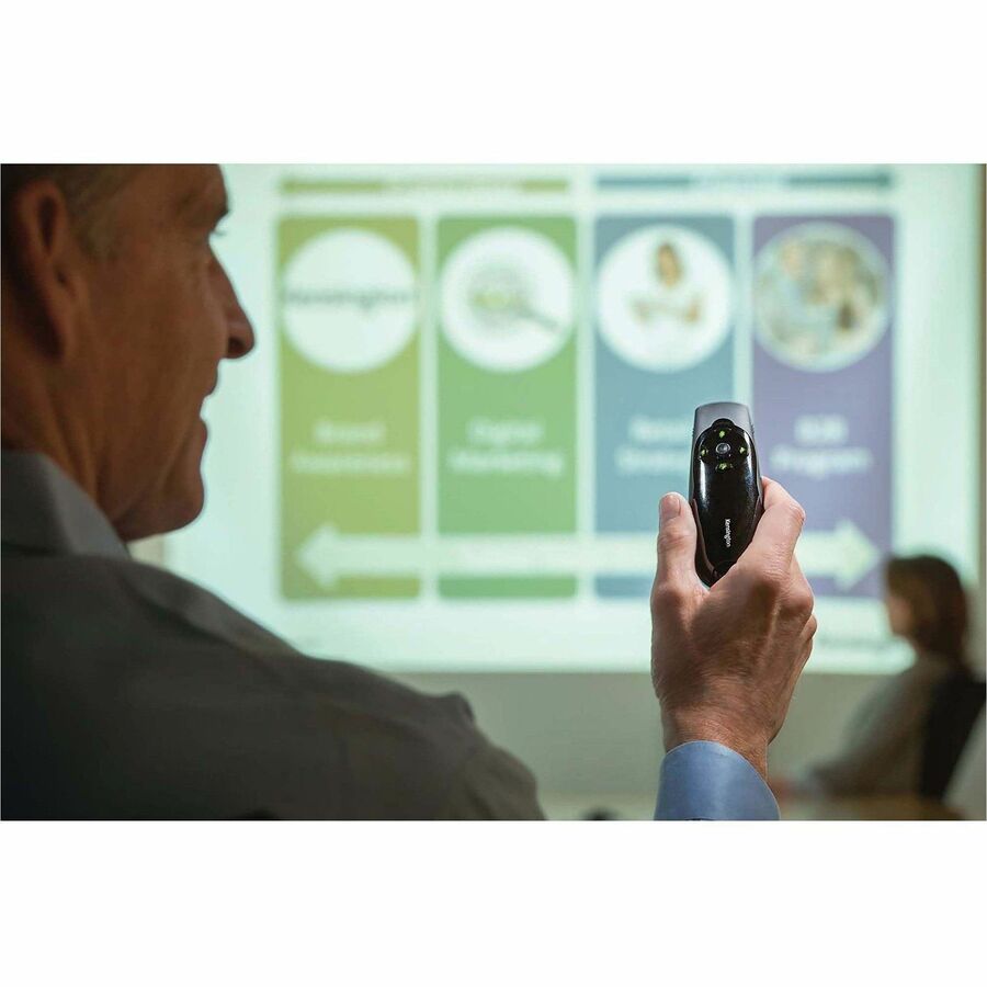 Presenter Expert Wireless Cursor Control with Green Laser, Class 2, 150 ft Range, Black