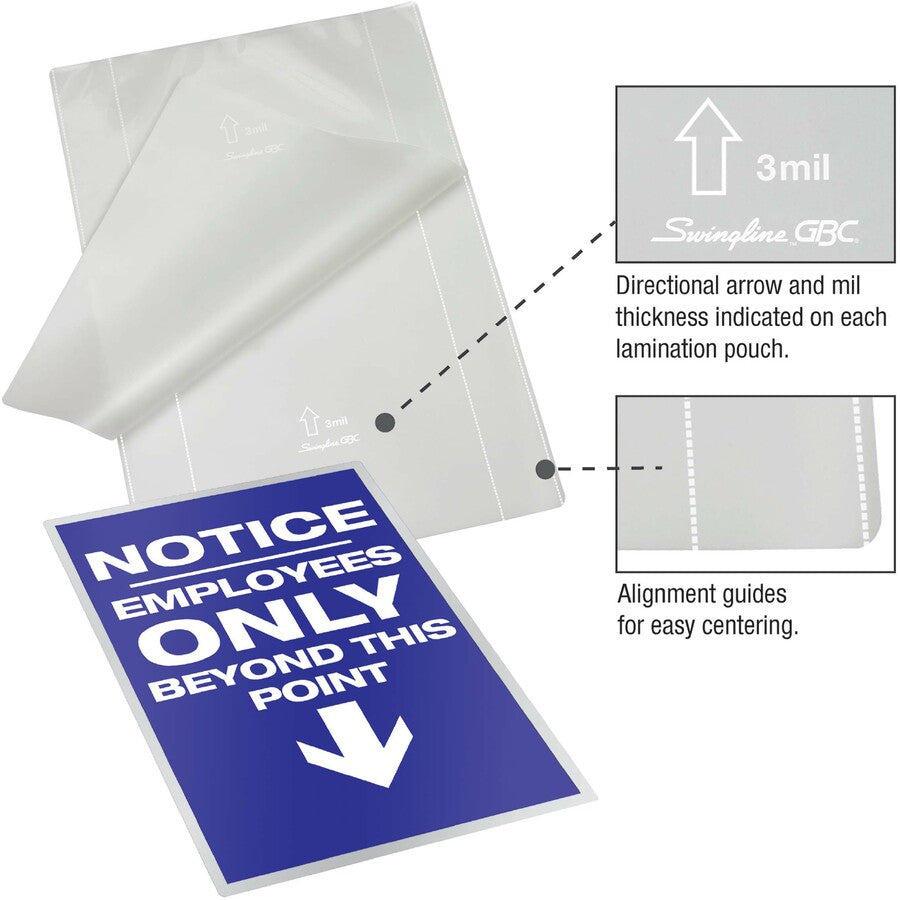 EZUse Thermal Laminating Pouches, 7 mil, 9" x 11.5", Gloss Clear, 100/Box - 6