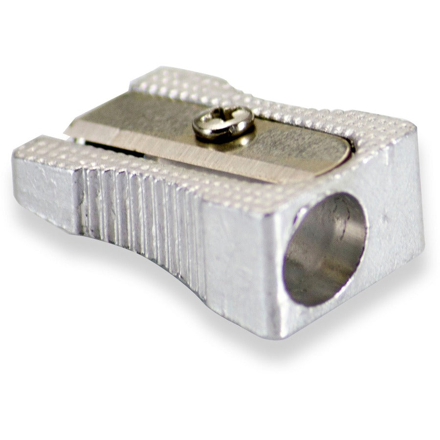 Officemate Achieva Pencil Sharpener - Handheld - 0.6" Height x 0.4" Width x 1" Depth - Aluminum - Silver - 1 Each