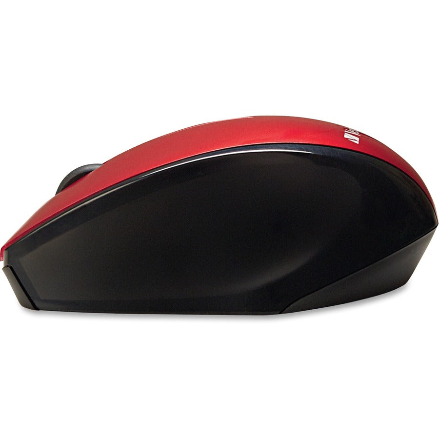 Verbatim Wireless Notebook Multi-Trac Blue LED Mouse - Red - Blue Optical - Wireless - Radio Frequency - Red - USB 2.0 - Scroll Wheel - 2 Button(s)