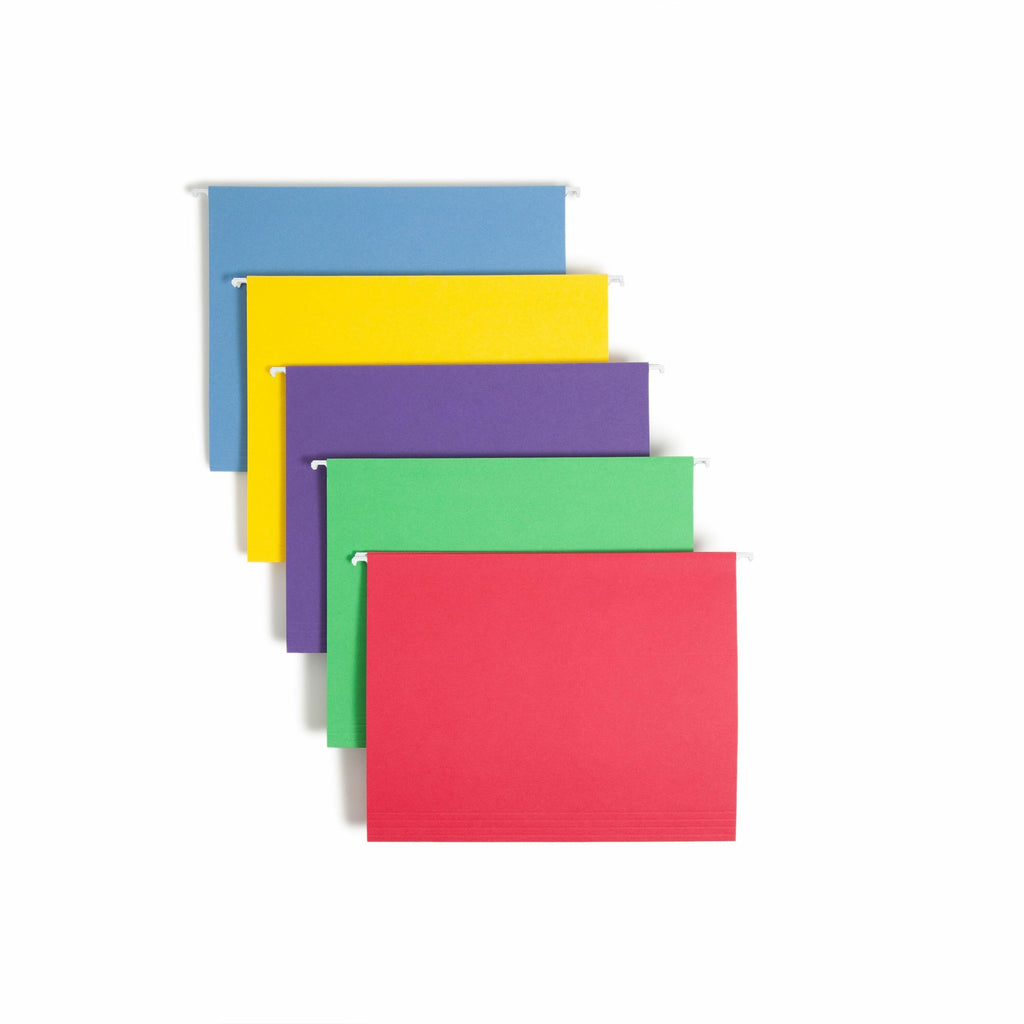 Color Hanging Folders with 1/3 Cut Tabs, Letter Size, 1/3-Cut Tabs, Assorted Colors, 25/Box
