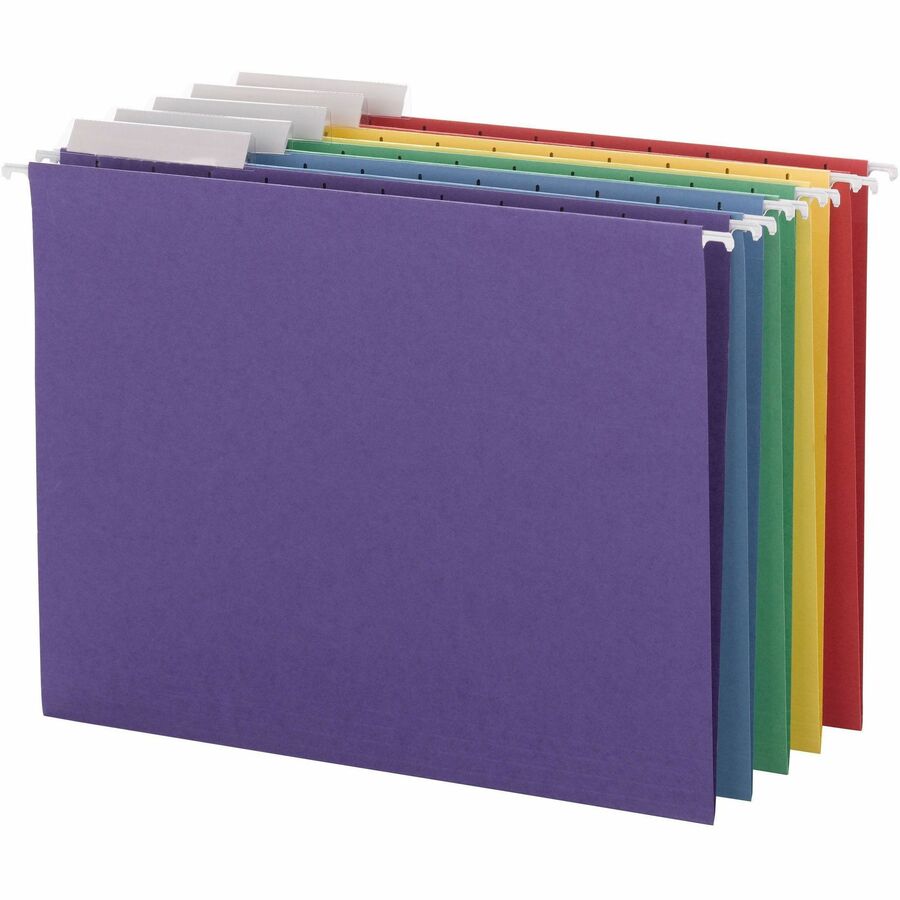 Color Hanging Folders with 1/3 Cut Tabs, Letter Size, 1/3-Cut Tabs, Assorted Colors, 25/Box