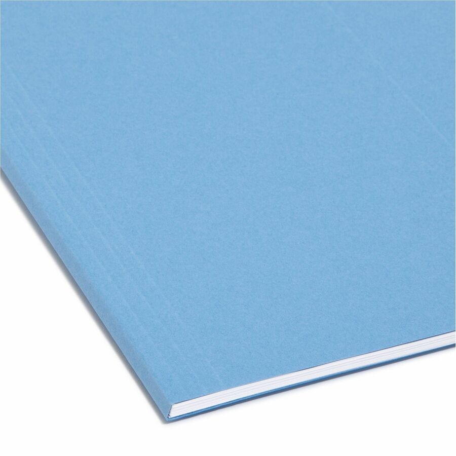 Smead 1/3 Tab Cut Letter Recycled Hanging Folder - 8 1/2" x 11" - Top Tab Location - Assorted Position Tab Position - Poly - Blue - 10% Paper Recycled - 25 / Box - 