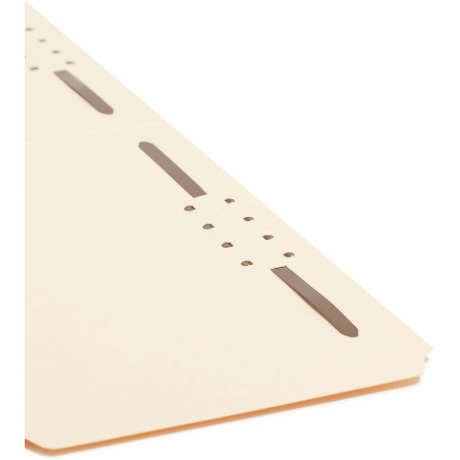 Smead 1/3 Tab Cut Legal Recycled Fastener Folder - 8 1/2" x 14" - 2 x 2K Fastener(s) - Top Tab Location - Assorted Position Tab Position - Manila - 10% Paper Recycled - 50 / Box