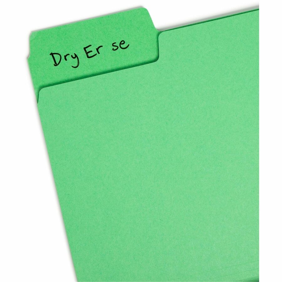 Smead SuperTab 1/3 Tab Cut Letter Recycled Top Tab File Folder - 8 1/2" x 11" - Top Tab Location - Assorted Position Tab Position - Blue, Red, Green, Yellow - 10% Paper Recycled - 24 / Pack