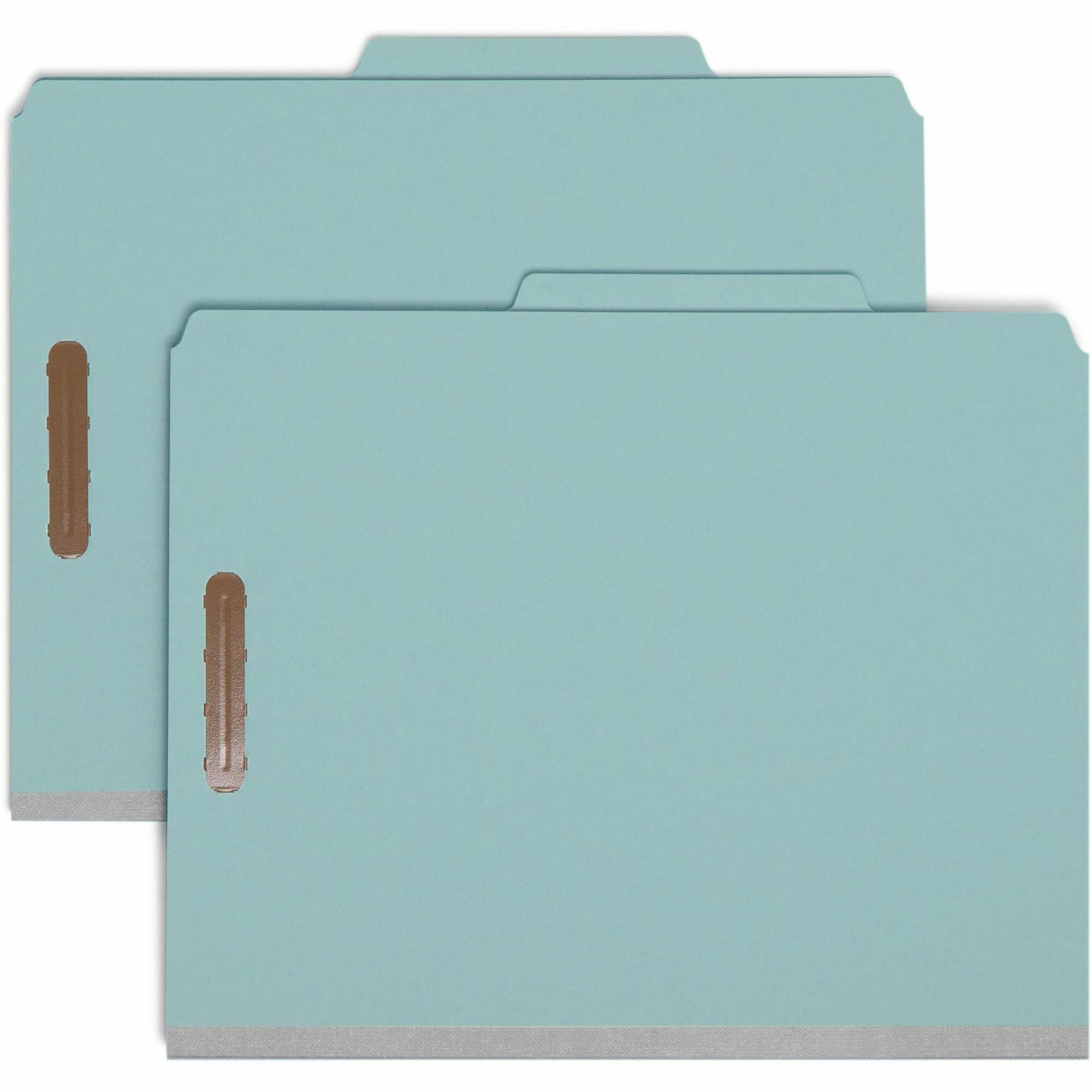 Smead 2/5 Tab Cut Letter Recycled Classification Folder - 3" Folder Capacity - 8 1/2" x 11" - 3" Expansion - 2 x 2K Fastener(s) - Top Tab Location - Right of Center Tab Position - 3 Divider(s) - Blue - 100% Paper Recycled - 10 / Box