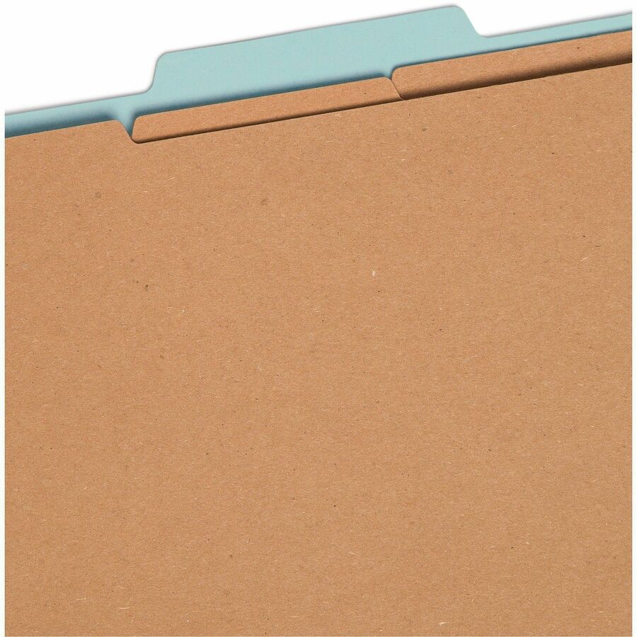 Smead 2/5 Tab Cut Legal Recycled Classification Folder - 3" Folder Capacity - 8 1/2" x 14" - 3" Expansion - 2 x 2K Fastener(s) - Top Tab Location - Right of Center Tab Position - 3 Divider(s) - Pressboard - Blue - 100% Paper Recycled - 10 / Box
