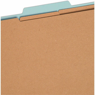 Smead 2/5 Tab Cut Legal Recycled Classification Folder - 3" Folder Capacity - 8 1/2" x 14" - 3" Expansion - 2 x 2K Fastener(s) - Top Tab Location - Right of Center Tab Position - 3 Divider(s) - Pressboard - Blue - 100% Paper Recycled - 10 / Box