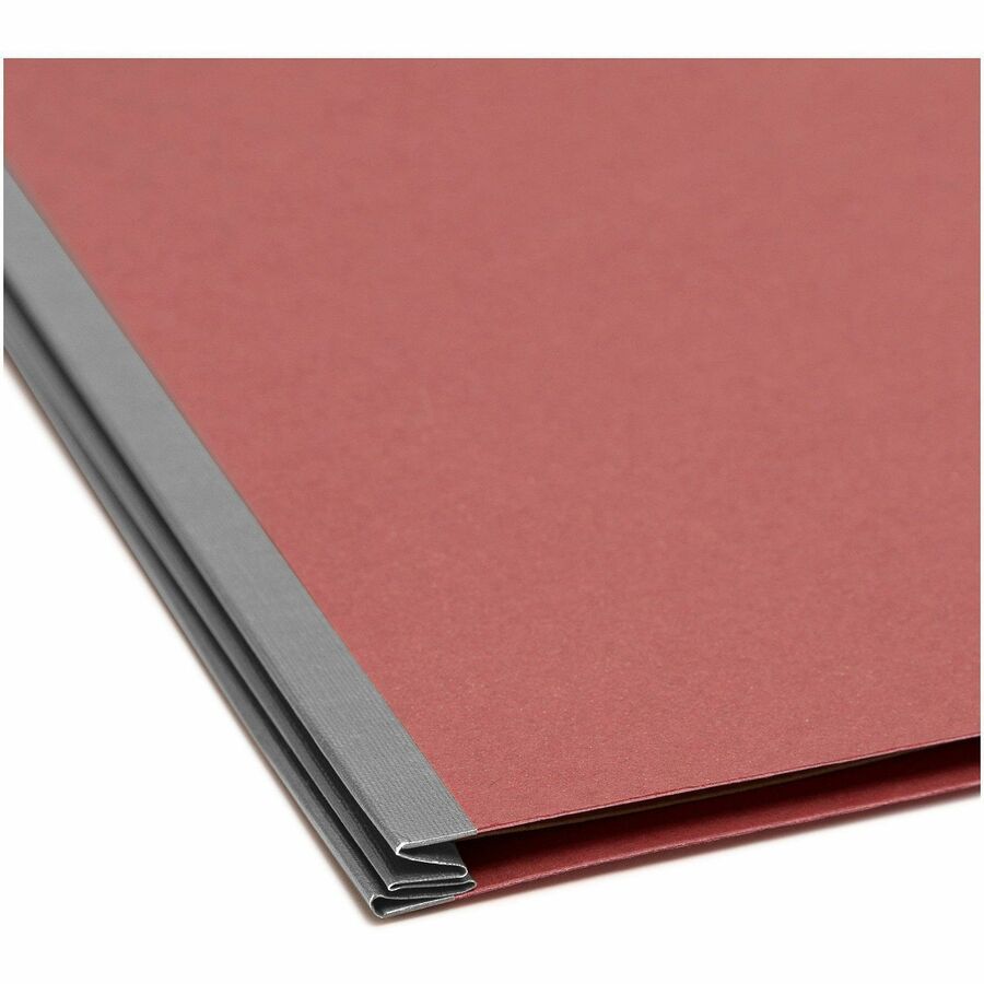 Recycled Pressboard Classification Folders, 3" Expansion, 3 Dividers, 8 Fasteners, Legal Size, Red Exterior, 10/Box