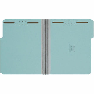 Smead 1/3 Tab Cut Letter Recycled Fastener Folder - 8 1/2" x 11" - 350 Sheet Capacity - 3" Expansion - 2 x 2K Fastener(s) - Assorted Position Tab Position - Pressboard - Blue - 100% Recycled - 25 / Box
