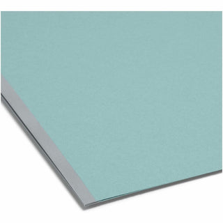 Smead 1/3 Tab Cut Legal Recycled Fastener Folder - 9 1/2" x 14 5/8" - 125 Sheet Capacity - 1" Expansion - 2 x 2K Fastener(s) - Folder - Assorted Position Tab Position - Pressboard - Blue - 100% Recycled - 25 / Box