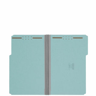 Smead 1/3 Tab Cut Legal Recycled Fastener Folder - 9 1/2" x 14 5/8" - 250 Sheet Capacity - 2" Expansion - 2 x 2K Fastener(s) - Folder - Assorted Position Tab Position - Pressboard - Blue - 100% Recycled - 25 / Box