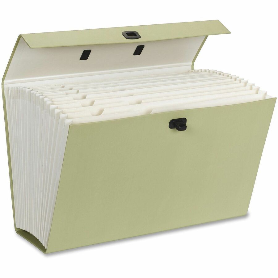 Expanding File Box, 16.63" Expansion, 19 Sections, Twist-Lock Latch Closure, 2/5-Cut Tabs, Legal Size, Blue