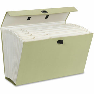 Expanding File Box, 16.63" Expansion, 19 Sections, Twist-Lock Latch Closure, 2/5-Cut Tabs, Legal Size, Blue