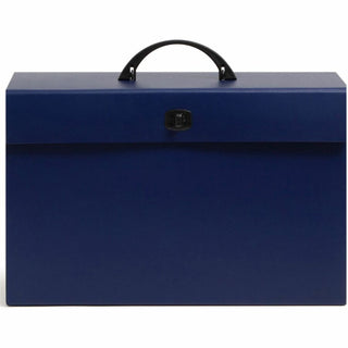 Expanding File Box, 16.63" Expansion, 19 Sections, Twist-Lock Latch Closure, 2/5-Cut Tabs, Legal Size, Blue