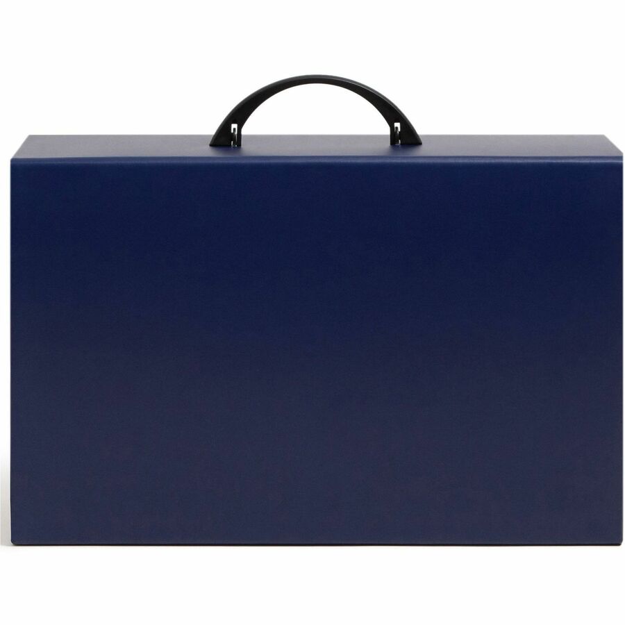 Expanding File Box, 16.63" Expansion, 19 Sections, Twist-Lock Latch Closure, 2/5-Cut Tabs, Legal Size, Blue