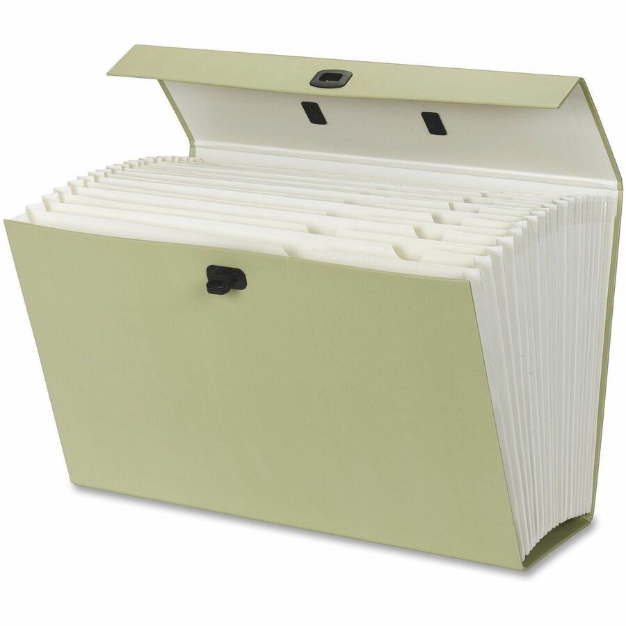 Expanding File Box, 16.63" Expansion, 19 Sections, Twist-Lock Latch Closure, 2/5-Cut Tabs, Legal Size, Blue
