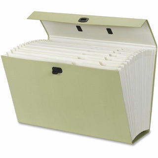 Expanding File Box, 16.63" Expansion, 19 Sections, Twist-Lock Latch Closure, 2/5-Cut Tabs, Legal Size, Blue