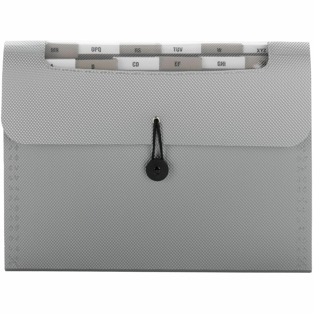 Step Index Organizer, 12 Sections, Cord/Hook Closure, 1/6-Cut Tabs, Letter Size, Silver
