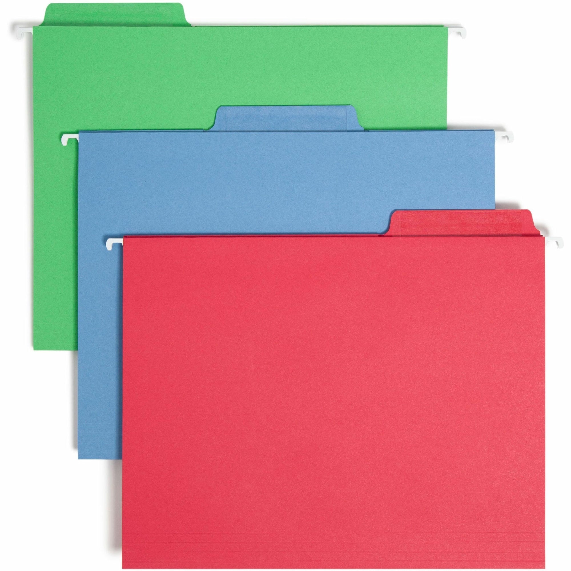 Erasable Folders, Letter Size, 1/3-Cut Tabs, Assorted Colors, 18/Box