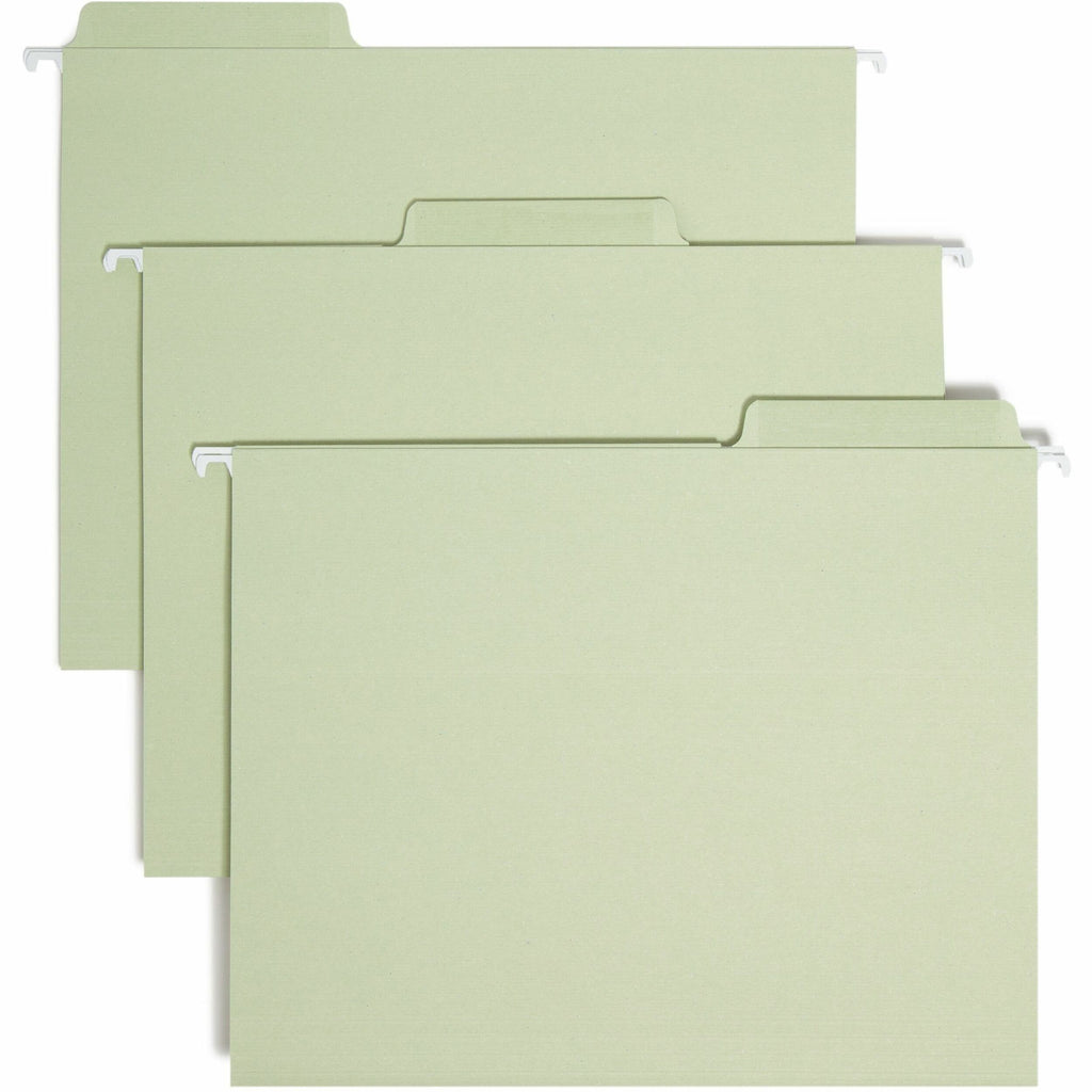 Erasable FasTab Hanging Folders, Letter Size, 1/3-Cut Tabs, Moss, 20/Box